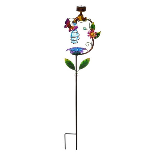 Evergreen Enterprises, Inc Butterfly and Flowers Solar Faucet Garden
